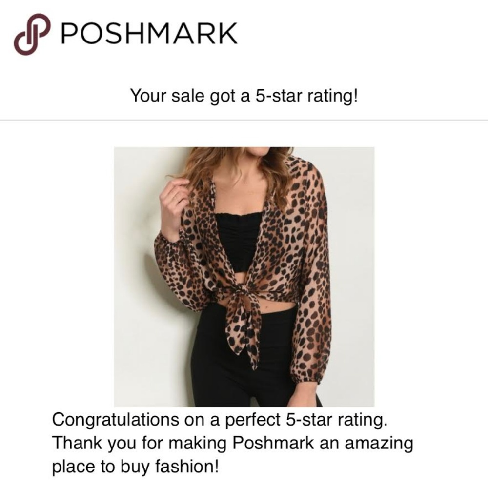 BROWN LEOPARD TIE FRONT TOP - Picture 4 of 6